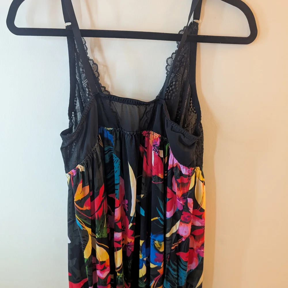 EUC! 🌺Cacique Tropical Floral Kimono and Teddy Set Size 14/16 - Picture 8 of 10